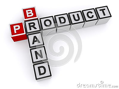 Product brand word blocks Stock Photo