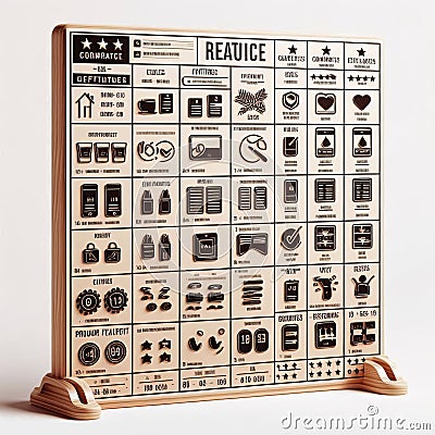 75 139. Product comparison table with features_ A structured is Stock Photo
