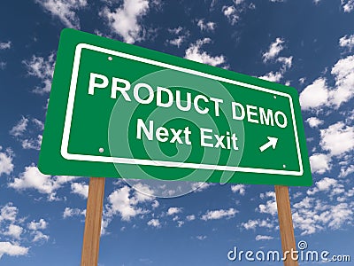 Product demo sign Stock Photo