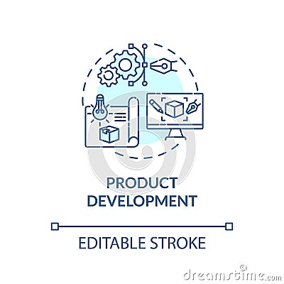 Product development turquoise concept icon Vector Illustration