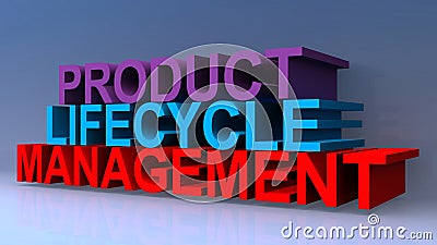 Product lifecycle management on blue Stock Photo