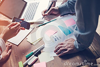 Product meeting. New marketing strategy developing. Startup in office Stock Photo