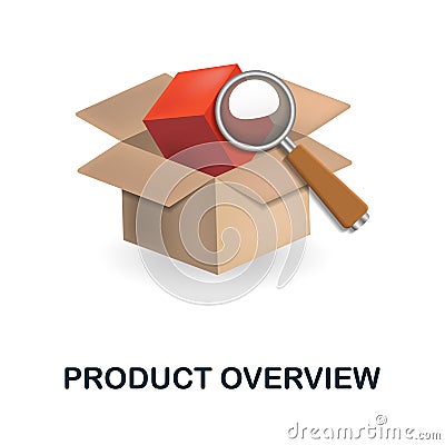 Product Overview icon. 3d illustration from customer support collection. Creative Product Overview 3d icon for web Vector Illustration