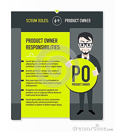 Product owner responsibilities Vector Illustration