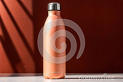 Product packaging mockup photo of Reusable bottle, studio advertising photoshoot Stock Photo