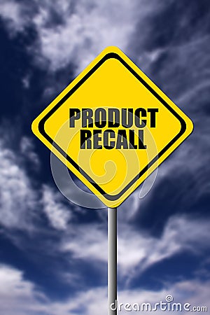 Product recall sign Stock Photo