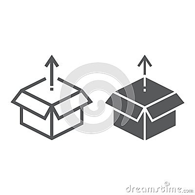 Product release line and glyph icon, development Vector Illustration