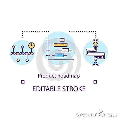 Product roadmap concept icon Vector Illustration