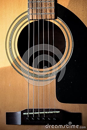 A product shot of a Epiphone Guitar closeup Stock Photo