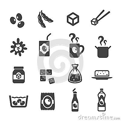 product of soybean icon set Vector Illustration