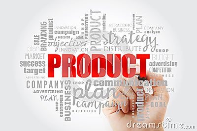 PRODUCT word cloud collage Stock Photo