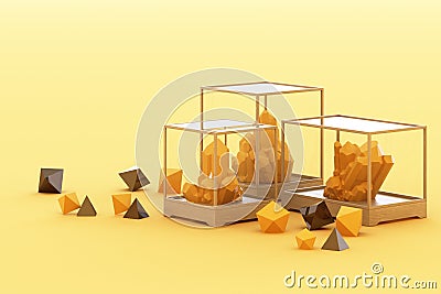 Product of yellow mineral formation, minerals, quartz Stock Photo