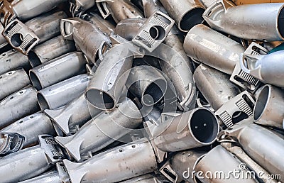 Production details piled up. Close. Industrial background Stock Photo