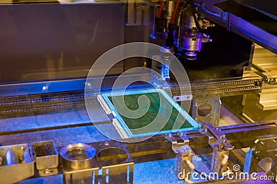 Production of electronic components at high-tech Editorial Stock Photo