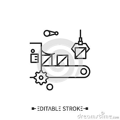 Production line icon. Editable illustration Vector Illustration