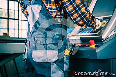 Production Machine Operator Stock Photo