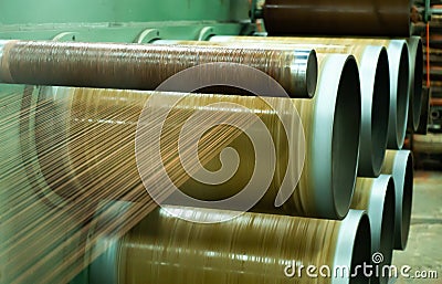 Nylon thread in a factory Stock Photo