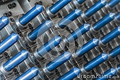 Production of PET preforms Stock Photo