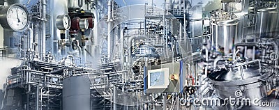 Production in the chemical and pharmaceutical industry Stock Photo