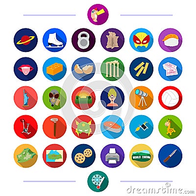 Production, tourism, tool and other web icon in flat style. travel, sports, nationality, icons in set collection. Vector Illustration
