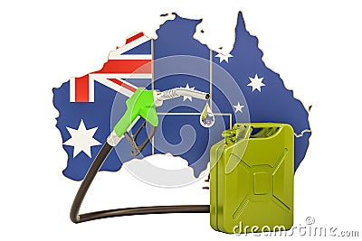 Production and trade of petrol in Australia, concept. 3D rendering Stock Photo