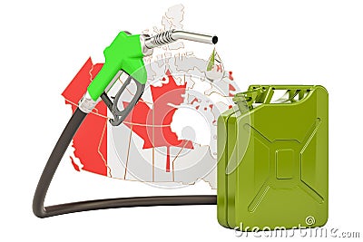 Production and trade of petrol in Canada, concept. 3D rendering Stock Photo