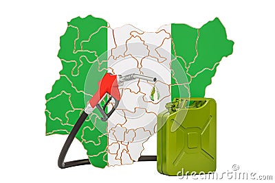Production and trade of petrol in Nigeria, concept. 3D rendering Stock Photo