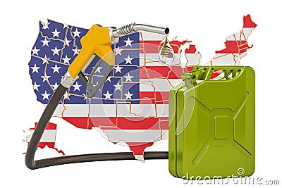 Production and trade of petrol in United States, concept. 3D rendering Stock Photo