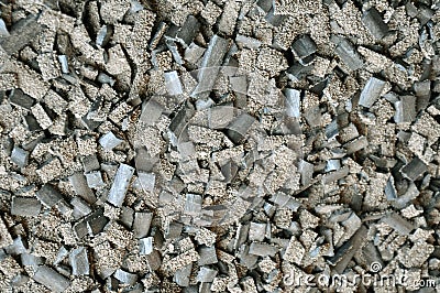 Production waste: spent flux in the process of manufacturing welded products. Stock Photo