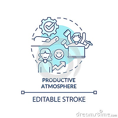 Productive atmosphere turquoise concept icon Vector Illustration