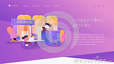 Coworking landing page concept Vector Illustration