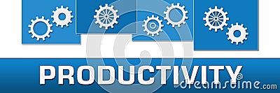 Productivity Blue Gears On Top Stock Photo