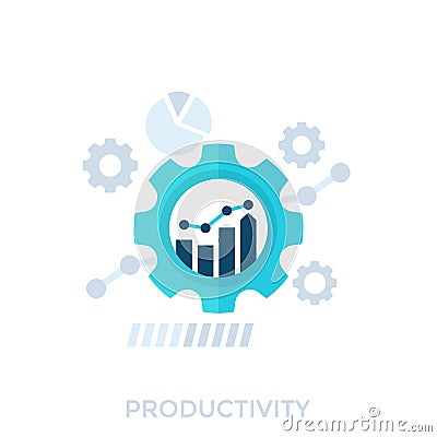 Productivity, productive capacity and performance Vector Illustration