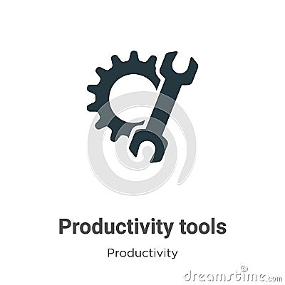 Productivity tools vector icon on white background. Flat vector productivity tools icon symbol sign from modern productivity Vector Illustration