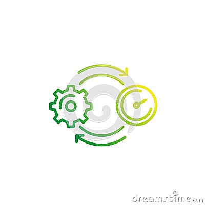 Productivity vector line icon on white Vector Illustration