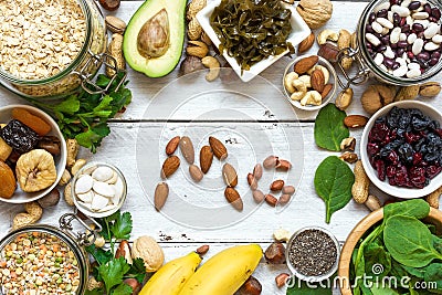 Products containing magnesium. healthy food Stock Photo