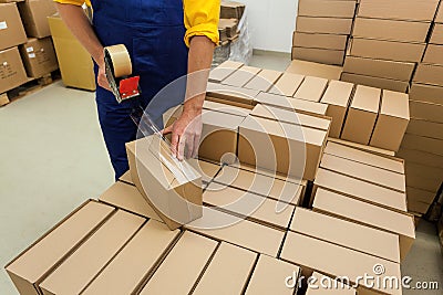Products packing Stock Photo