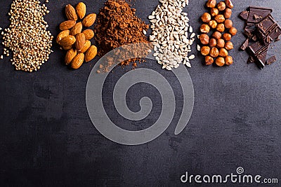 Products rich in magnesium Stock Photo