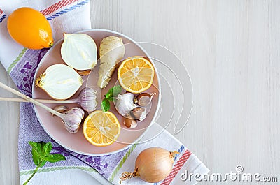 Products to boost the immune system Stock Photo