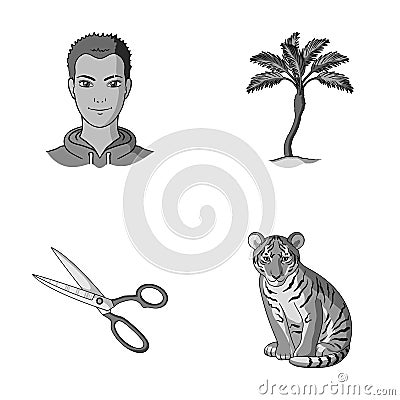 Profession, atelier and other monochrome icon in cartoon style.animal, travel icons in set collection. Vector Illustration