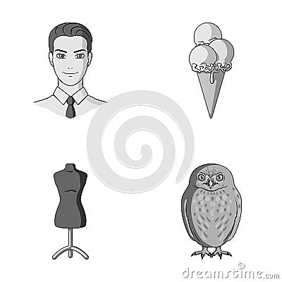 Profession, atelier and other monochrome icon in cartoon style.food, animal icons in set collection. Vector Illustration