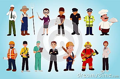 Profession and character set Stock Photo