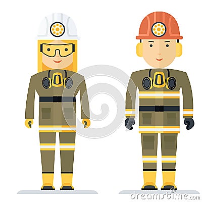 Profession coal miner Vector Illustration