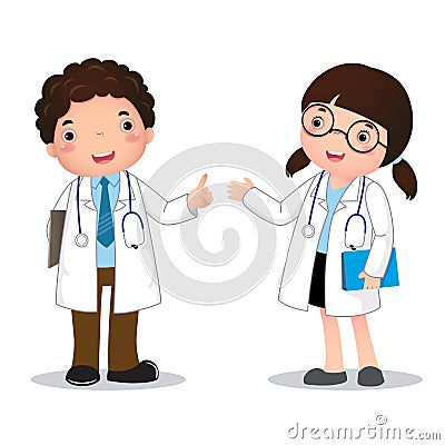 Profession costume of doctor for kids Vector Illustration