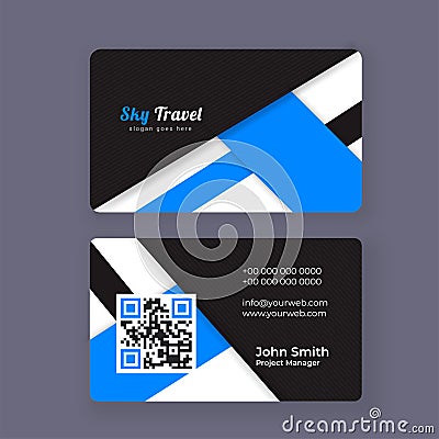 Profession and designer business card or travel card set Stock Photo