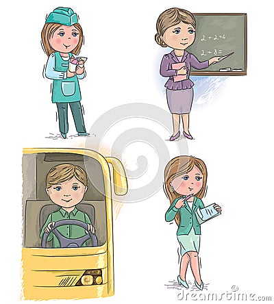 Profession kids 6 Vector Illustration