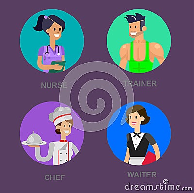 Profession people. Detailed character Vector Illustration