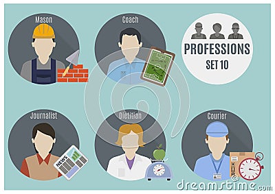 Profession people. Set 10 Vector Illustration