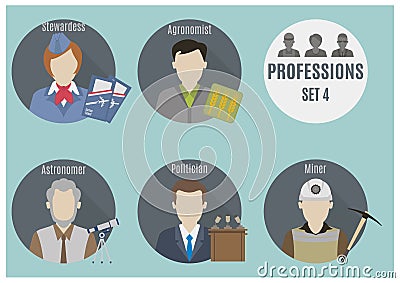 Profession people. Set 4 Vector Illustration