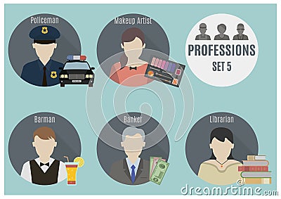 Profession people. Set 5 Vector Illustration